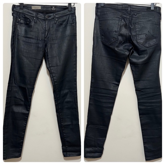 AG ADRIANO GOLDSCHMIED Black Coated The Absolute Legging Extreme Skinny Jean 26R - Picture 9 of 9